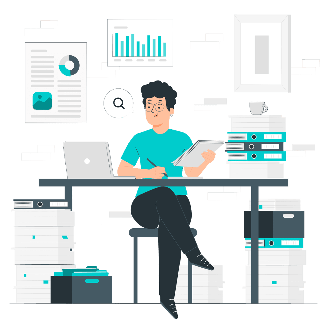 Illustration of business professionals collaborating