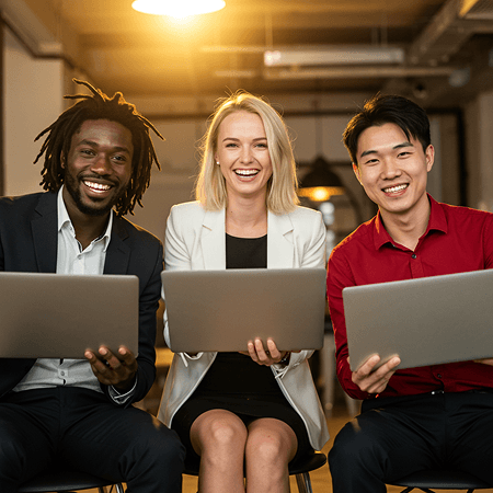 Professional working on a laptop